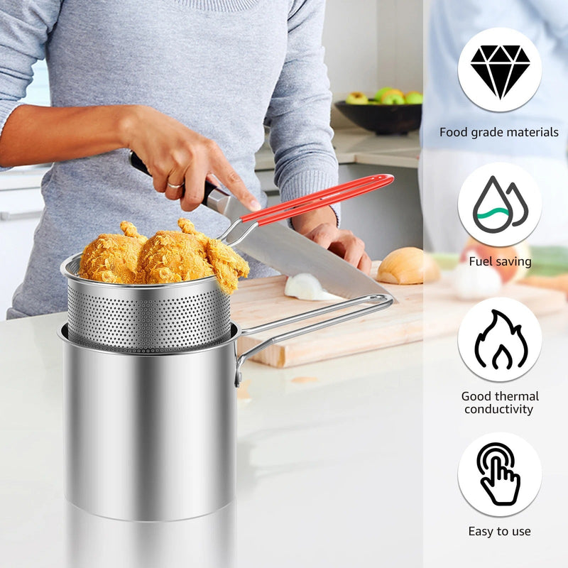 Stainless Steel Deep Frying Pot – Perfect for Crispy & Flavorful Cooking
