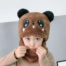 Winter Baby Cap & Scarf Set – Soft Velvet Cartoon Design