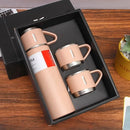 Premium Stainless Steel Vacuum Bottle – Keep Drinks Hot or Cold for 8 Hours! ☕❄️ (+2 Extra Cups!)