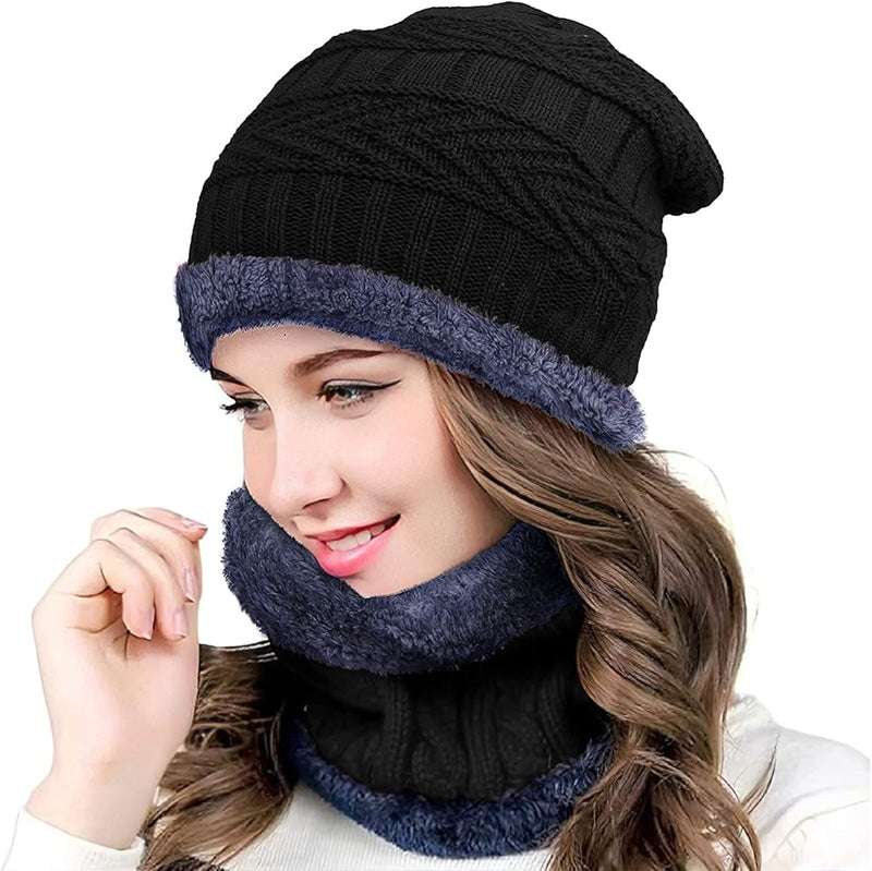 Warm Winter Beanie Cap & Neck Warmer Set – Soft, Cozy, & Stylish