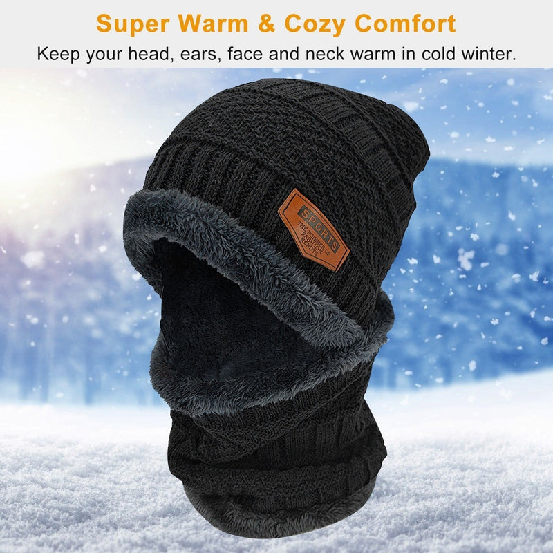 Warm Winter Beanie Cap & Neck Warmer Set – Soft, Cozy, & Stylish