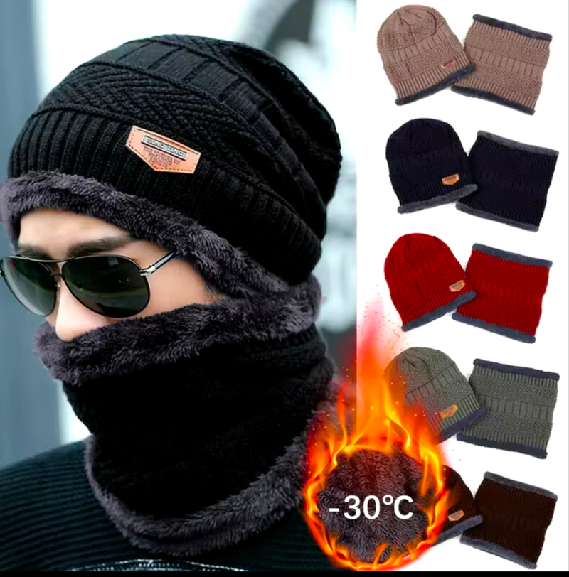 Warm Winter Beanie Cap & Neck Warmer Set – Soft, Cozy, & Stylish