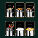 Stainless Steel Deep Frying Pot with Strainer Basket
