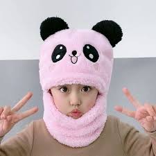 Winter Baby Cap & Scarf Set – Soft Velvet Cartoon Design