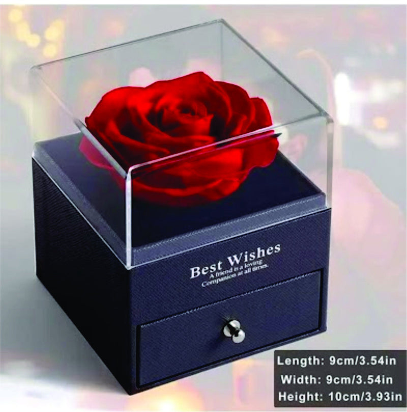 Best Wishes Flower Ring Holder Box – Premium Gift Set